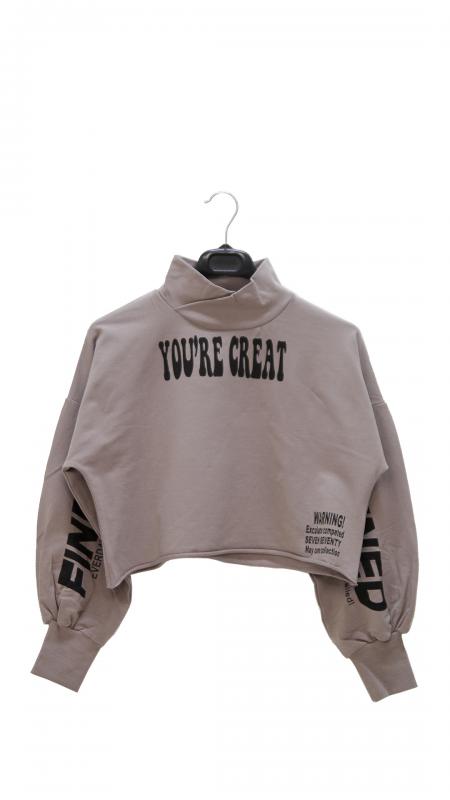 KIZ ÇOCUK YOU’RE CREAT BASKILI SWEATSHIRT