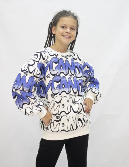 KIZ ÇOCUK CANDY BASKILI SWEATSHIRT