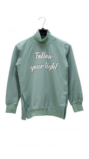 KIZ ÇOCUK FOLLOW YOUR LIGHT BASKILI SWEATSHIRT